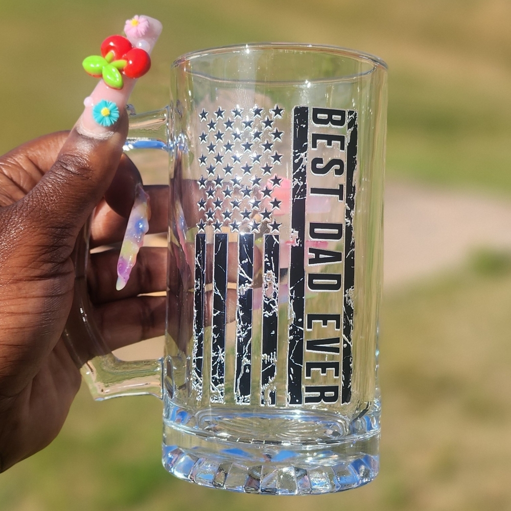 Best Dad Ever Glass Beer Mug